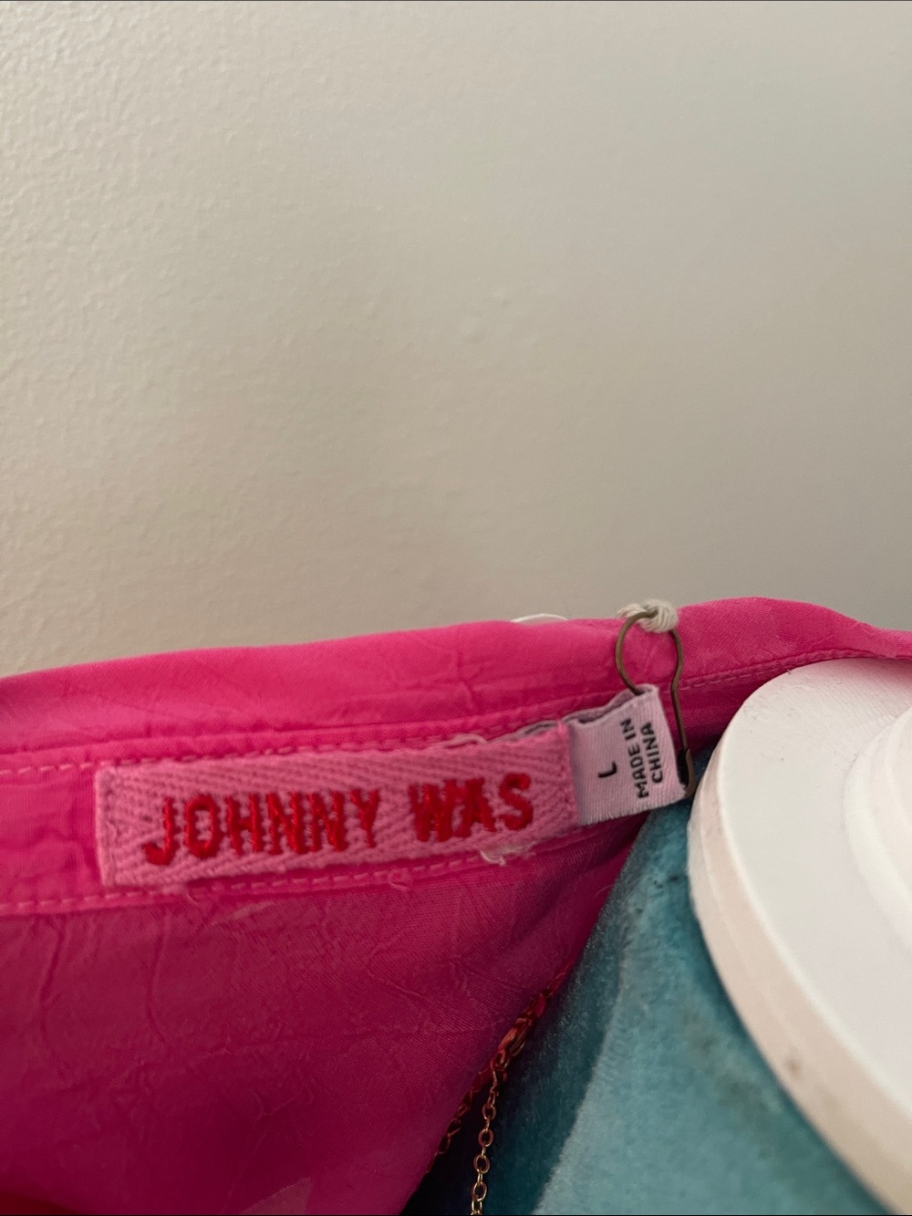 Johnny Was Hot Pink Embroidered Button-Down Shirt - Picture 8 of 11